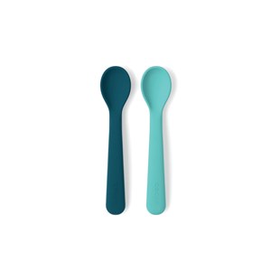 Lot d'assiettes ventouse & couverts bleu