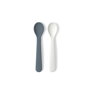 Lot d'assiettes ventouse & couverts gris