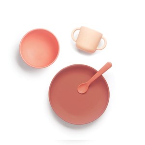 Coffret kit repas bébé complet corail