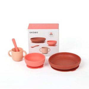 Coffret kit repas bébé complet corail