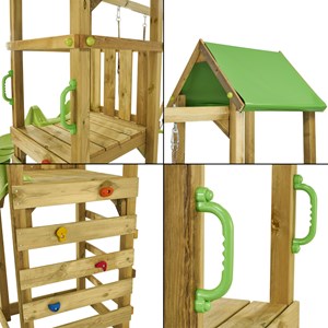 Portique bois enfant avec tobogan walli