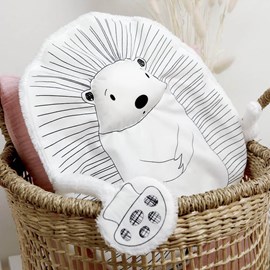 Doudou noir et blanc hérisson