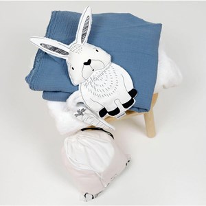 Doudou noir et blanc lapin
