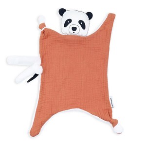 Doudou lange panda brique