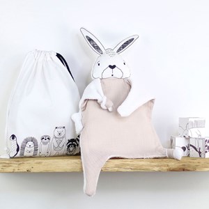 Doudou lange lapin amande