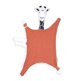 Doudou lange girafe brique