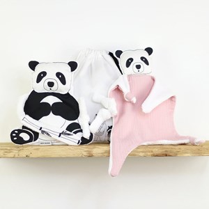 Doudou lange panda pétale