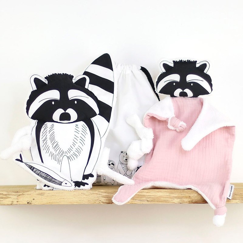 Doudou lange raton laveur pétale (Petit Bloom) - Image 1