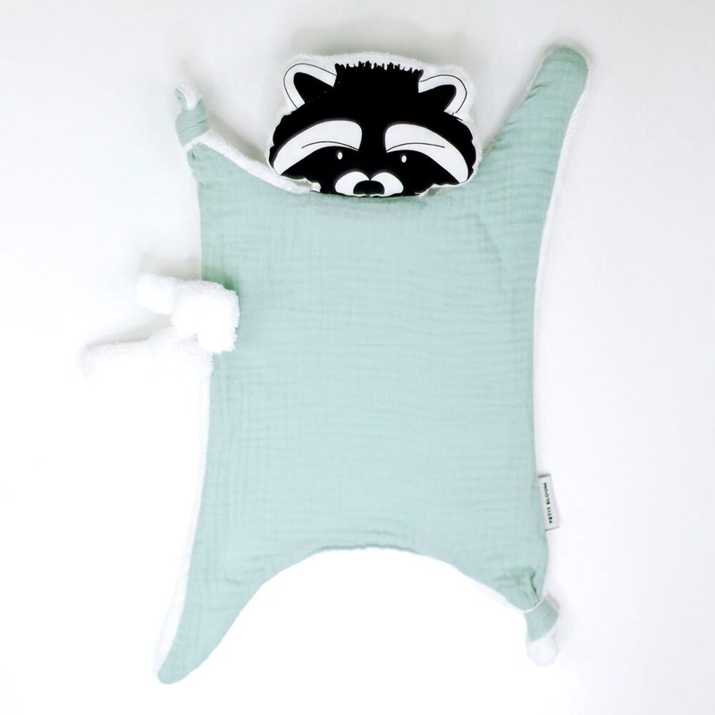 Doudou lange raton laveur sauge