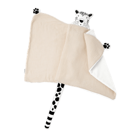 Doudou plaid panthère amande