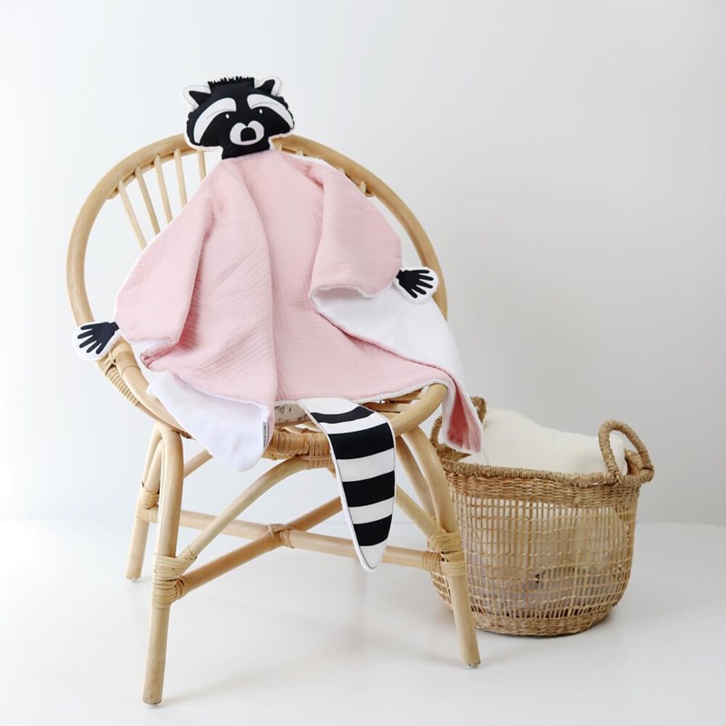 Doudou plaid raton laveur pétale (Petit Bloom) - Image 1