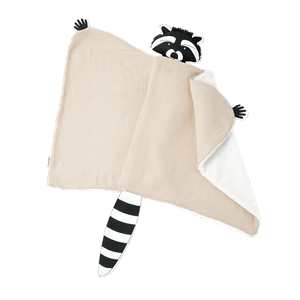 Doudou plaid raton laveur amande