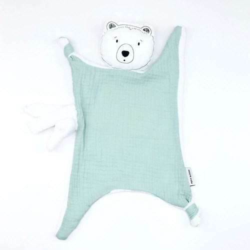 Petit Bloom - Doudou lange ours brun sauge