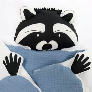 Doudou plaid raton laveur orage