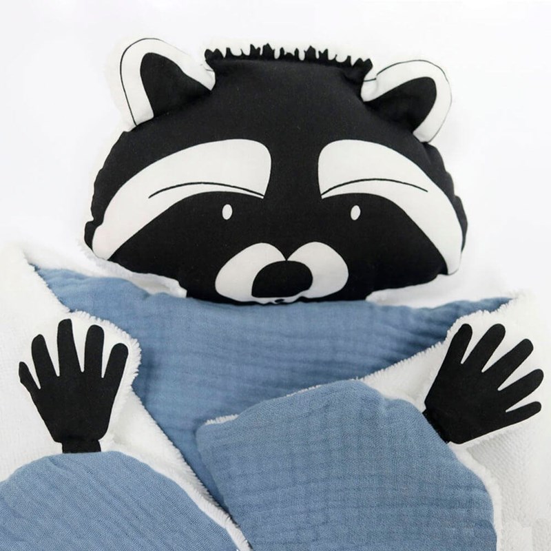 Doudou plaid raton laveur orage (Petit Bloom) - Image 3