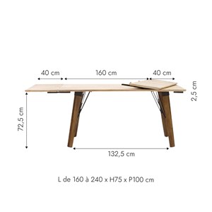 Table à manger en manguier clarisse