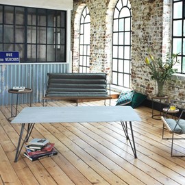 Table basse en ciment et métal grey