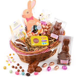 Grand panier de chocolats de pâques