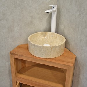 Meuble sdb teck massif 50 cm corner s