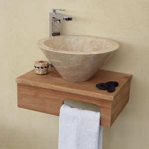 Meuble sdb teck pour lave-mains lazzeri