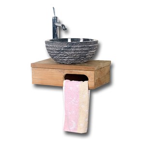 Meuble sdb teck pour lave-mains lazzeri