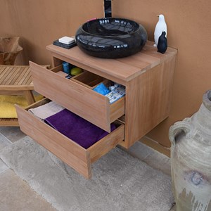 Meuble suspendu teck massif 60cm kharart