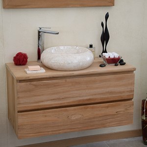 Meuble suspendu teck massif 90cm kharart