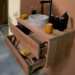 Meuble suspendu teck massif 90cm kharart