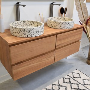 Meuble sdb teck massif 120cm kharart