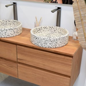 Meuble sdb teck massif 120cm kharart