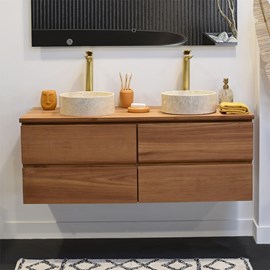 Meuble sdb teck massif 150cm kharart