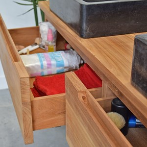 Meuble sdb teck massif 140 cm khartane