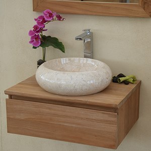 Meuble suspendu teck massif 60 cm khaléï