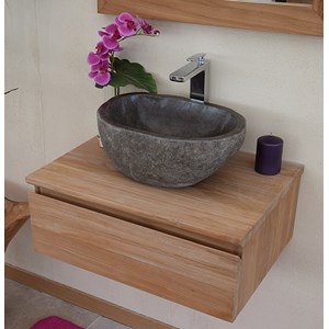 Meuble suspendu teck massif 60 cm khaléï