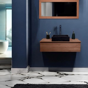 Meuble suspendu teck massif 90 cm khaléï