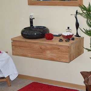 Meuble suspendu teck massif 90 cm khaléï