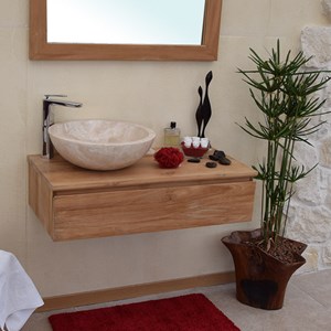 Meuble suspendu teck massif 90 cm khaléï