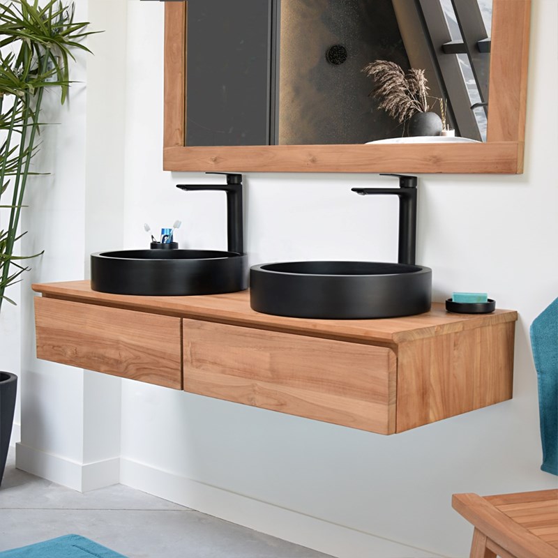 Meuble suspendu teck massif 150cm khaléï