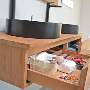 Meuble suspendu teck massif 150cm khaléï