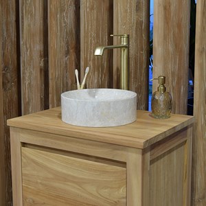 Meuble sdb en teck massif 80 cm varedo