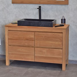 Meuble sdb en teck massif 120 cm varedo