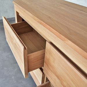 Meuble sdb en teck massif 120 cm varedo