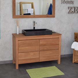Meuble sdb en teck massif 140 cm varedo