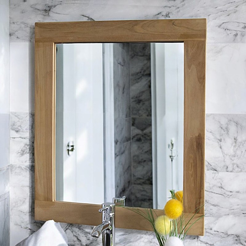 Miroir en teck massif lazy 60 x 70 cm