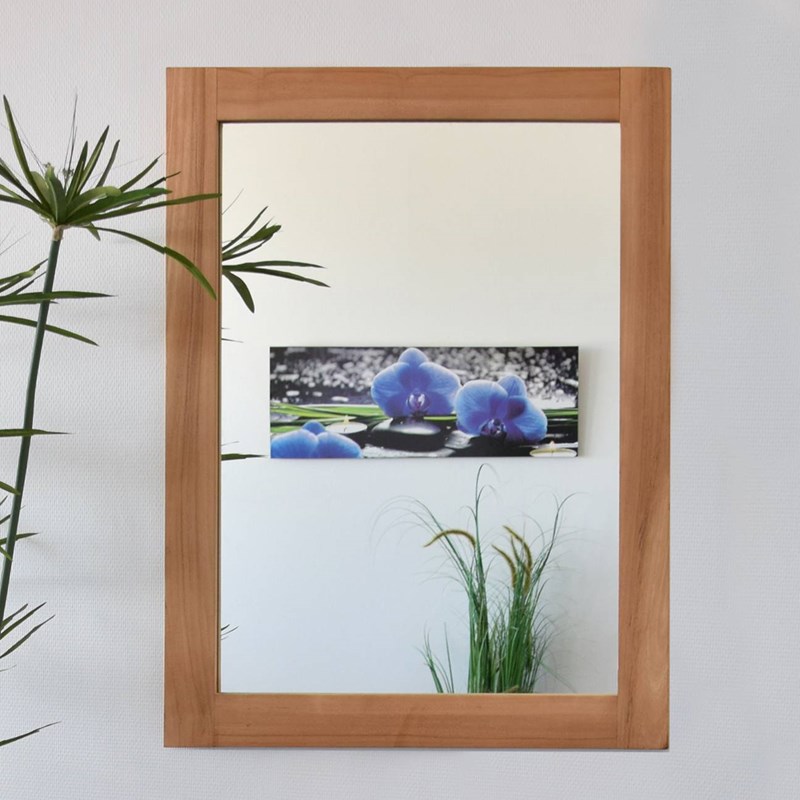Miroir en teck massif lazy 90 x 70 cm