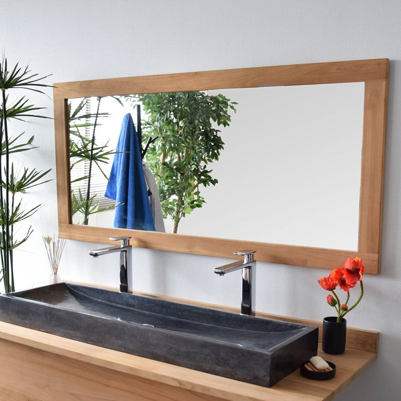 Miroir en teck massif lazy 150 x 70 cm