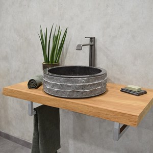 Plan pour vasque teck massif 90cm shark