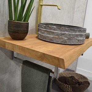 Plan pour vasque teck massif 90cm shark