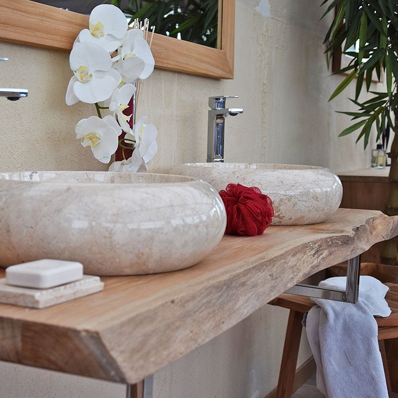 Plan pour vasque teck massif 120cm shark