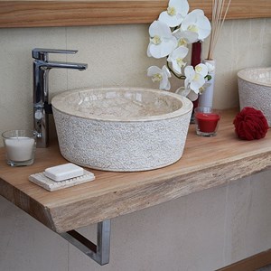 Plan pour vasque teck massif 120cm shark